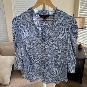 White House Black Market ruched sleeve top